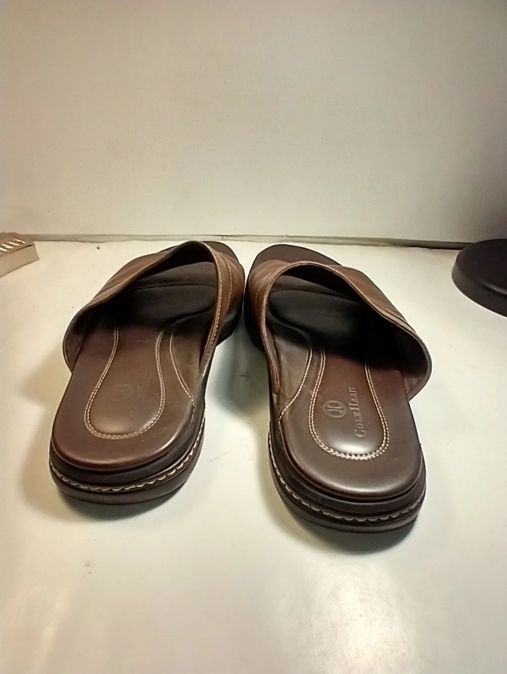Cole Haan Brown Leather Casual Slide Sandals Men's sz 10.5M. - Picture 5 of 12